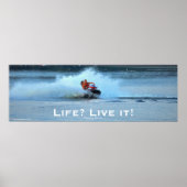 ライブライフやる気を起こさせるジェットスキー夏のスポーツ芸術 ポスター (正面)