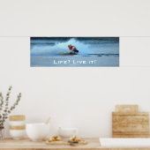 ライブライフやる気を起こさせるジェットスキー夏のスポーツ芸術 ポスター (キッチン)