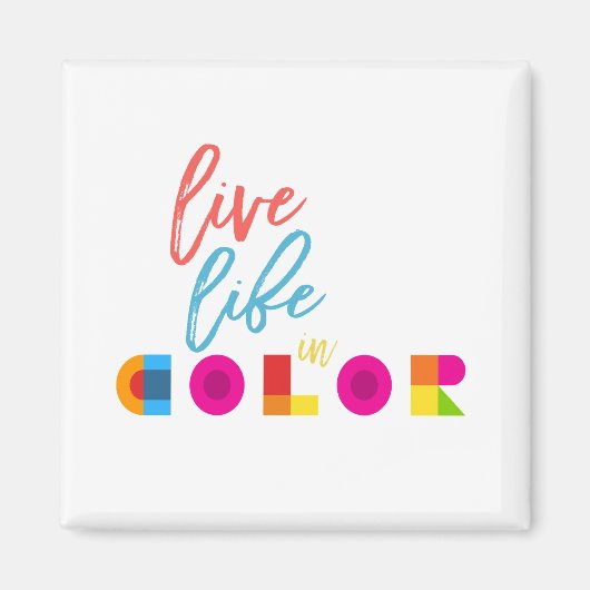 ライブライフインカラータイポグラフィ引用文 マグネット (正面)