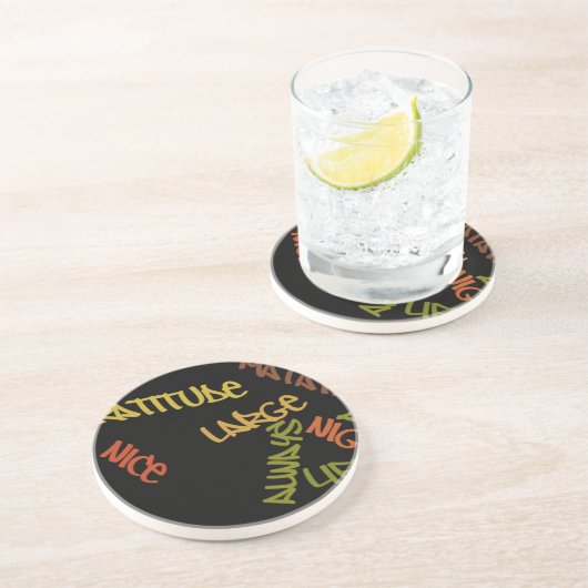 ライブライフラージワードアートプリント コースター (側面)