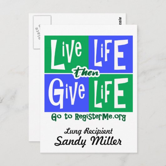 ライブライフ与えの受信者 ポストカード (正面/裏面)