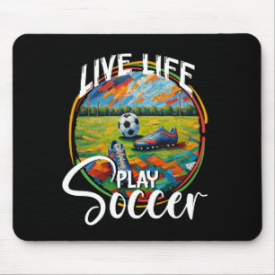 ライブライフ遊サッカー、サッカースポーツファンモダン マウスパッド