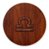 ライブラサインオンマホガニースタイルデコール セラミックノブ (正面)