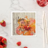 ライブラブアロハハイビスカスビーチサイン スタンダードカクテルナプキン (インサイチュ)