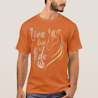 ライブラブアンドライドホースレーシングカントリー農家バー Tシャツ