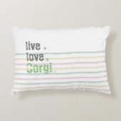 ライブラブコーギストライプのアクセント枕 アクセントクッション (正面)