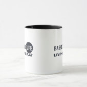 ライブラブス遊ケットボールライフ青文字 マグカップ (中央)