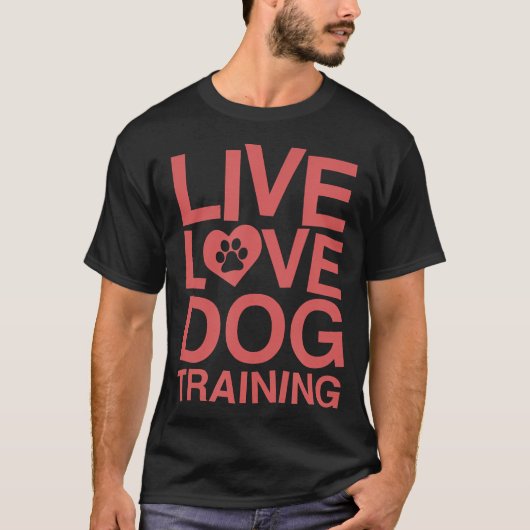 ライブラブドッグおもしろいトレーニングサービス犬トレーナー Tシャツ (正面)