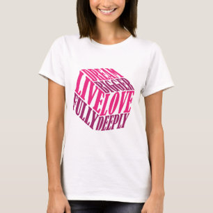 ライブラブドリームキューブ感動的文字 Tシャツ