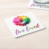 ライブラブド紙コースター スクエアペーパーコースター (アングル)