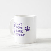 ライブラブバークリピーター犬の恋人の動物のペットのユーモア コーヒーマグカップ (正面左)