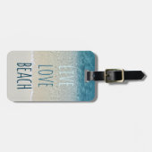 ライブラブビーチターコイズブルー海サーフウェーブズ ラゲッジタグ (正面横)