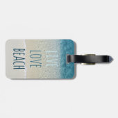 ライブラブビーチターコイズブルー海サーフウェーブズ ラゲッジタグ (裏面横)