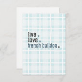ライブラブフランスのブルドッグフレンチー ノートカード (正面/裏面)