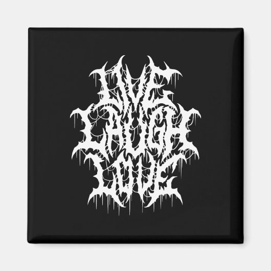 ライブラブブラックメタルパロディおもしろいタイポグラフィ マグネット (正面)