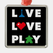 ライブラブホワイト遊文字メタルオーナメント メタルオーナメント (正面)