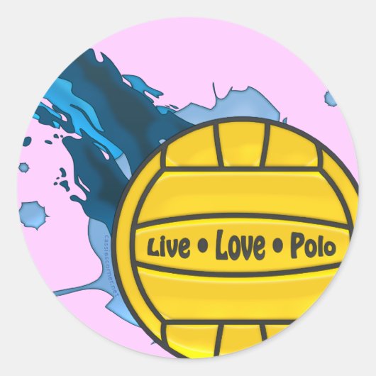 ライブラブポロ – Water Polo Stickers ラウンドシール (正面)