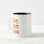 ライブラブマ走ラソンランナートレーニングエクササイズ ツートーンマグカップ (正面左)