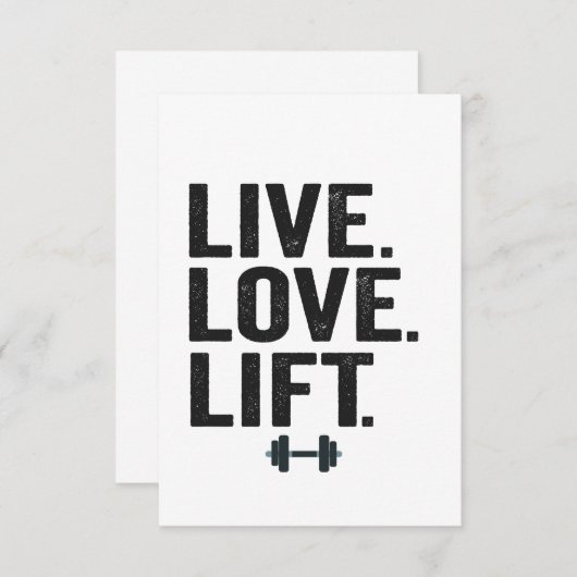 ライブラブリフトおもしろいフィットネスウェイトリフティングジム サンキューカード (正面/裏面)