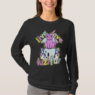 ライブラブリュジファーパステルゴシック不気味なかわいいデーモンカ Tシャツ