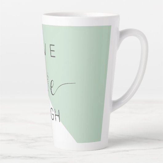 ライブラブローライトモチベーション前向きミント引用文 カフェラテマグ (右)