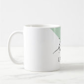 ライブラブローライトモチベーション前向きミント引用文 コーヒーマグカップ (左)