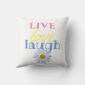 ライブラブ笑いおもしろいカラフルタイプ白 クッション (裏面)