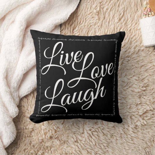 ライブラブ笑いエレガント白黒脚本 クッション (ブランケット)