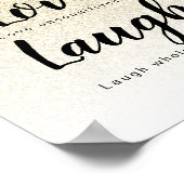 ライブラブ笑いガーリー金ゴールドグリッタータイポグラフィ ポスター (角)