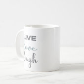 ライブラブ笑いタイポグラフィ引用文 コーヒーマグカップ (正面左)