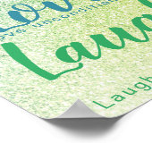 ライブラブ笑いブルーグリーングリッタースクリプト ポスター (角)