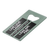 ライブラブ笑いロードエイムファイアグラフィックデザイン クレジットカード栓抜き (正面アングル)