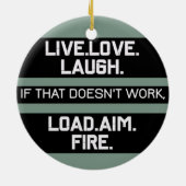 ライブラブ笑いロードエイムファイアグラフィックデザイン セラミックオーナメント (裏面)