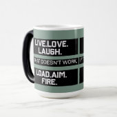 ライブラブ笑いロードエイムファイアグラフィックデザイン モーフィングマグカップ (正面左)