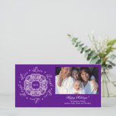 ライブラブ笑いヴィンテージオーナメントホリデーフォトカード シーズンカード (スタンド正面)