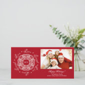 ライブラブ笑いヴィンテージオーナメントホリデーフォトカード シーズンカード (スタンド正面)