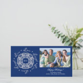 ライブラブ笑いヴィンテージオーナメントホリデーフォトカード シーズンカード (スタンド正面)