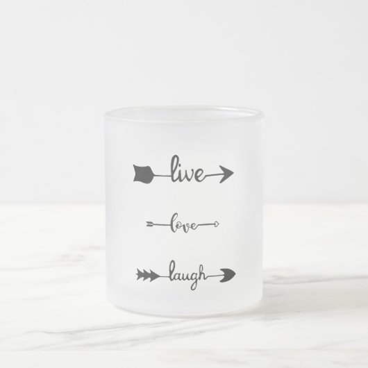 ライブラブ笑い矢印 フロストグラスマグカップ (中央)