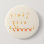 ライブラブ笑う可愛いノートリボタン 缶バッジ (正面)