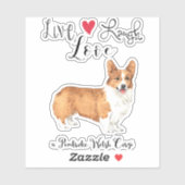 ライブラブ笑うPembrokeウェルシュコーギービニル シール (シート)