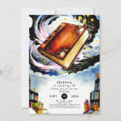 ライブラリおもしろいボウホストーリーブック誕生日 招待状 (正面)