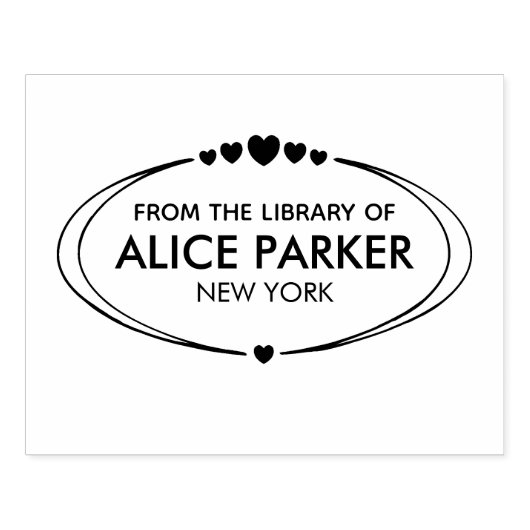 ライブラリからカスタマイズ可能な名前と文字 ラバースタンプ (インプリント)