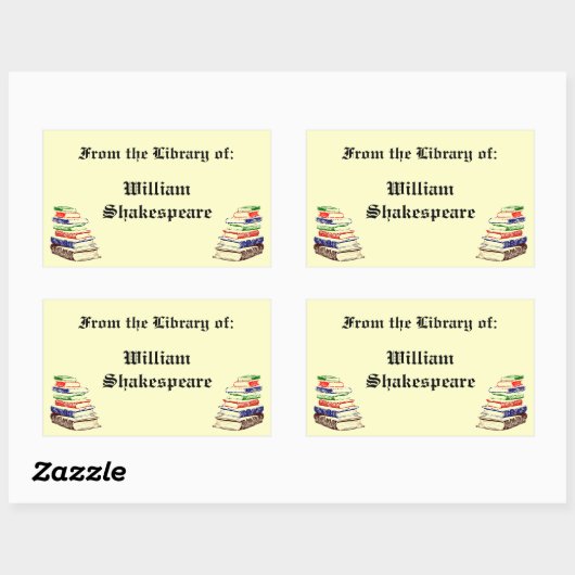 ライブラリからヴィンテージカスタム蔵書票 長方形シール (シート)