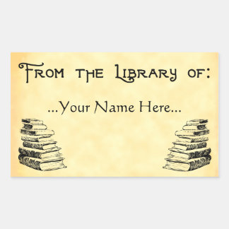 ライブラリからヴィンテージカスタム蔵書票 長方形シール