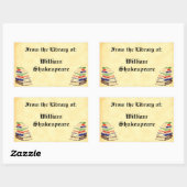 ライブラリからヴィンテージカスタム蔵書票 長方形シール (シート)