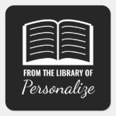 ライブラリから名前をカスタムする蔵書票ラベル スクエアシール (正面)