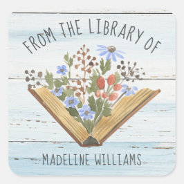 ライブラリから蔵書票ラベル スクエアシール