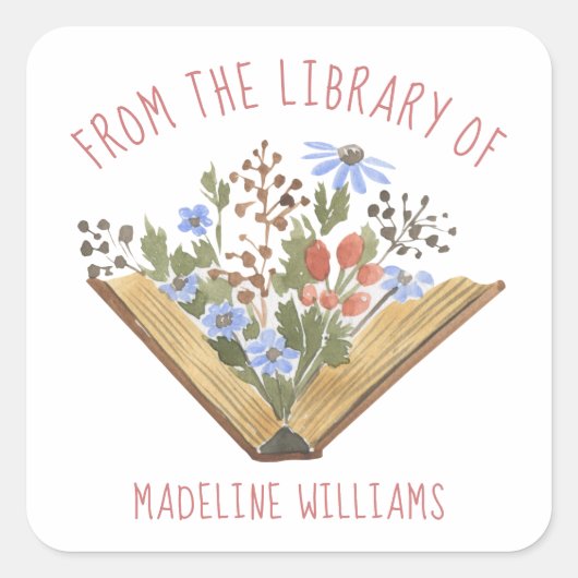 ライブラリから蔵書票ラベル スクエアシール (正面)