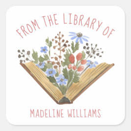 ライブラリから蔵書票ラベル スクエアシール