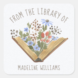 ライブラリから蔵書票ラベル スクエアシール